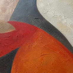 Quadro 120x120 cm danza di forme astratto moderno dipinto a rilievo quadrato