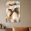 Quadro 50x70 la donna del mistero tela decorata in oro