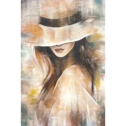 Quadro 50x70 la donna del mistero tela decorata in oro