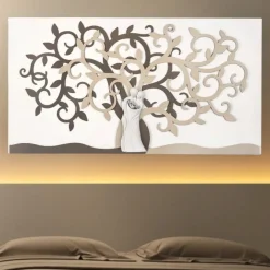 Quadro capezzale bongelli preziosi 80x43 sacra famiglia nocciola