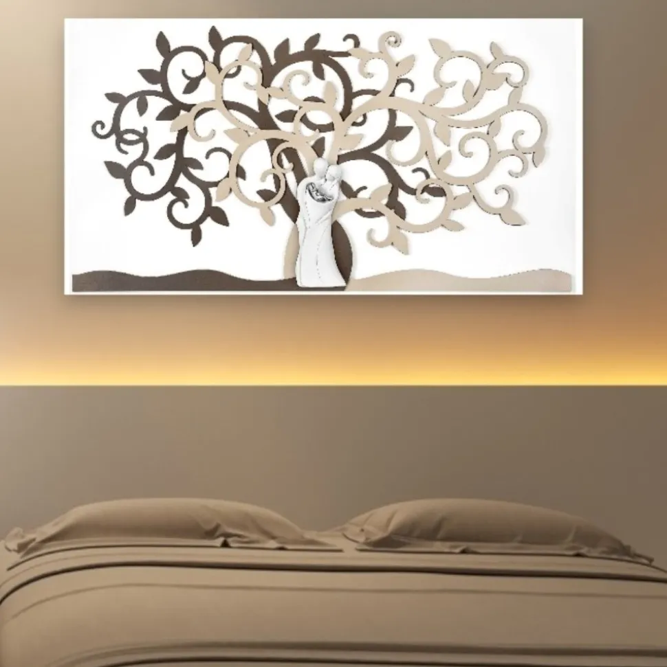 Quadro capezzale bongelli preziosi 80x43 sacra famiglia nocciola