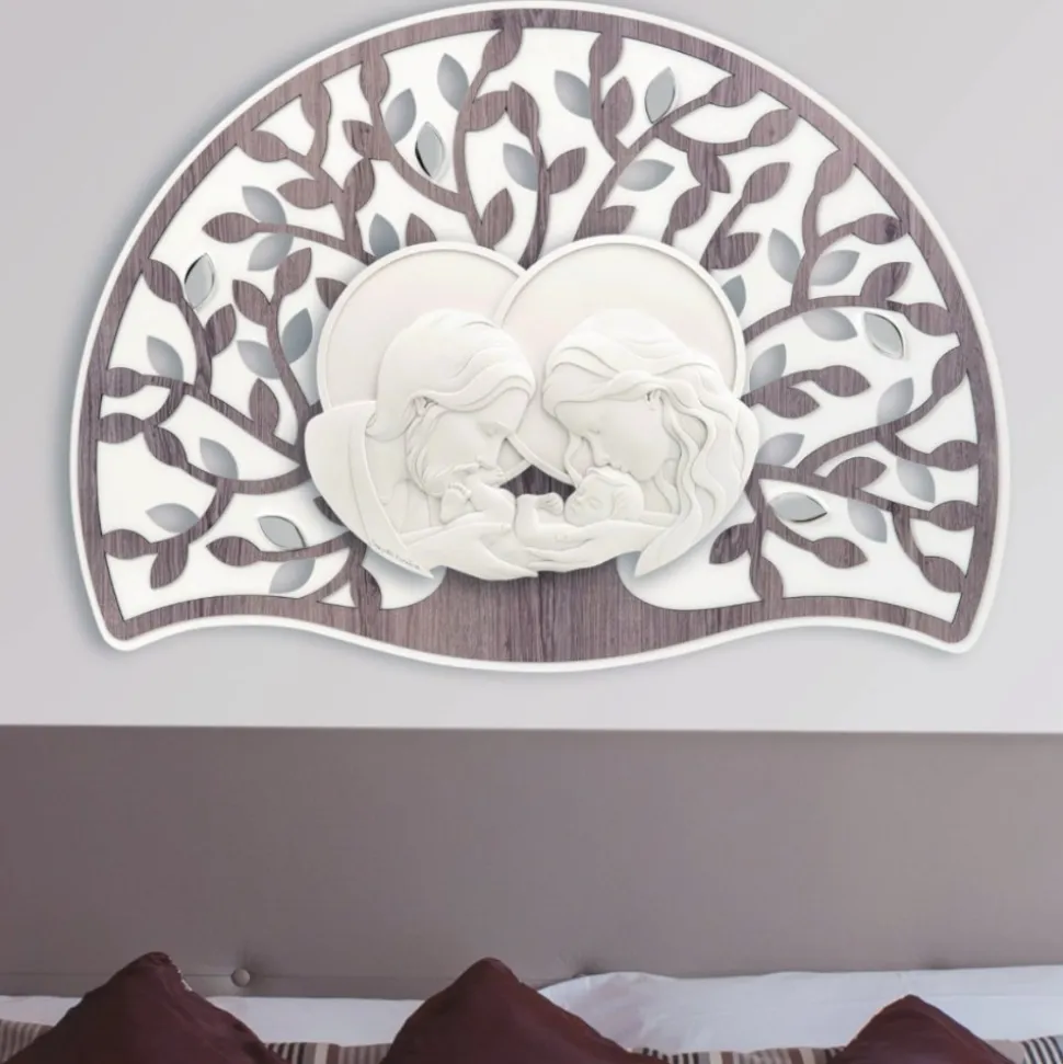 Quadro capezzale rovere sacra famiglia 90x65 capoletto bongelli preziosi