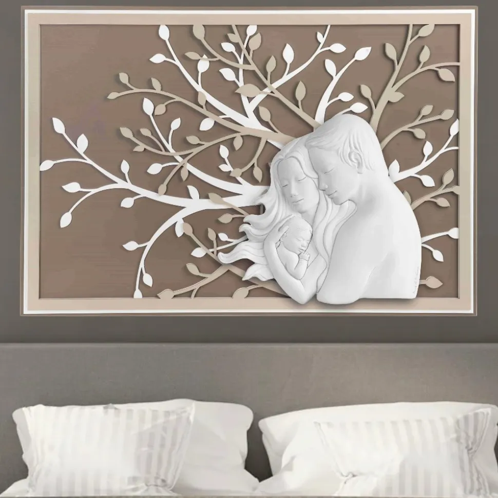 Quadro capezzale 70x48 moderno sacra famiglia bongelli preziosi
