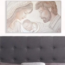 Quadro capoletto classico sacra famiglia 122x72 capezzale decorato