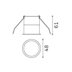 Quark ideal lux faretto da incasso led a soffitto 8w 3000k 220v bianco rotondo