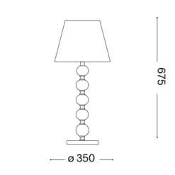 Queen tl1 big lampada da tavolo paralume tessuto glitter oro ideal lux