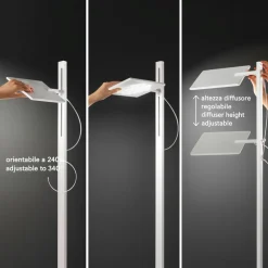 Radiante perenz lampada da terra moderna bianco orientabile led cct