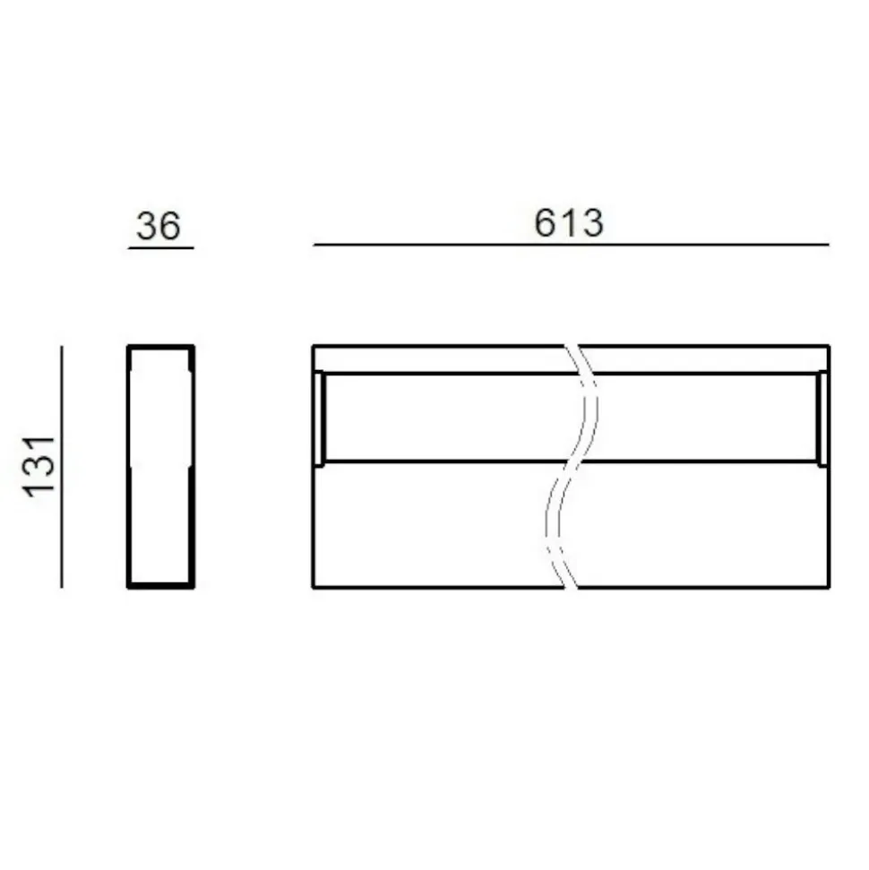 Regolo linea light applique led nera 3000k 61cm mono emissione