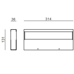 Regolo linea light applique led 3000k antracite mono emissione
