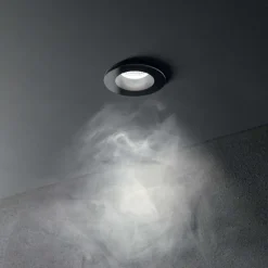 Room-65 fi round ideal lux faretto da incasso led 8w 3000k nero tondo