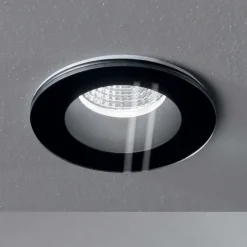 Room-65 fi round ideal lux faretto da incasso led 8w 3000k nero tondo