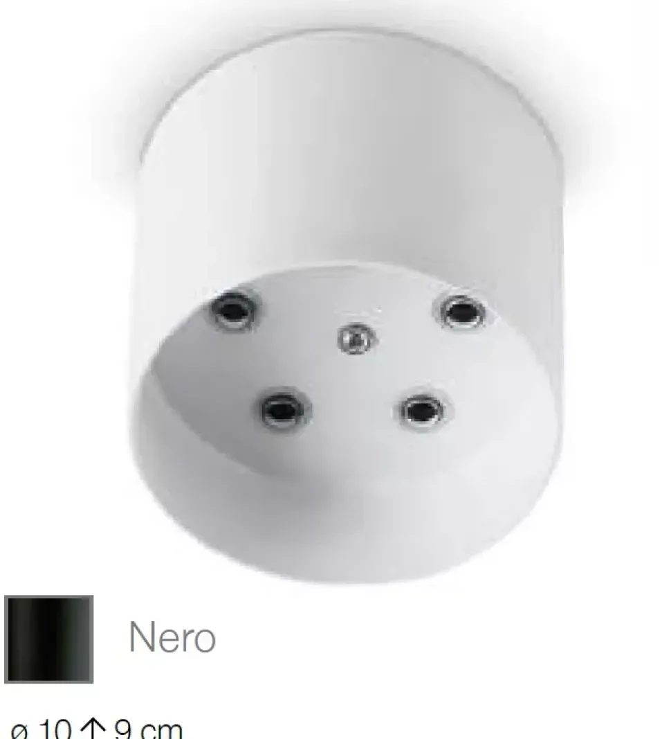 Rosone rotondo nero 5 uscite ideal lux