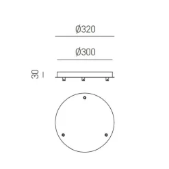 Rosone tondo bianco 3 fori gea luce diametro 30cm