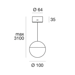 Rossini linea light lampada a sospensione sfera bianca led 3000k