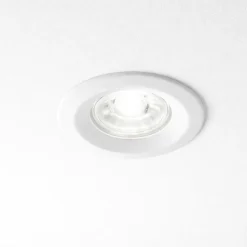 Rotondo faretto metallo bianco da incasso a soffitto isyluce