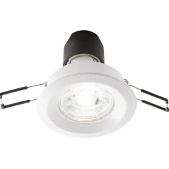 Rotondo faretto metallo bianco da incasso a soffitto isyluce