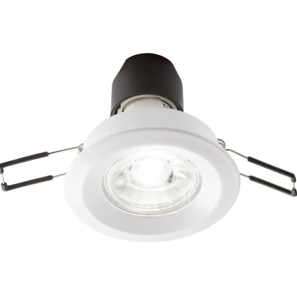 Rotondo faretto metallo bianco da incasso a soffitto isyluce