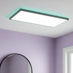 Rovito z eglo plafoniera da bagno controllo remoto led rgb 2700k a 6500k ip44