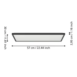 Rovito z eglo plafoniera da bagno controllo remoto led rgb 2700k a 6500k ip44