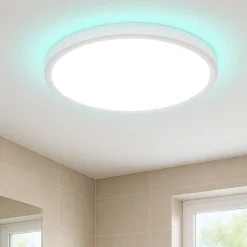 Rovito z eglo plafoniera da bagno tonda bianca led rgb 2700k a 6500k ip44