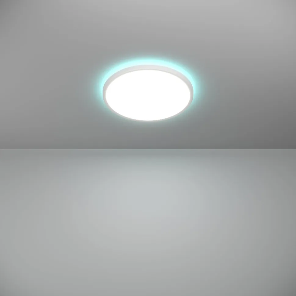 Rovito z eglo plafoniera da bagno tonda bianca led rgb 2700k a 6500k ip44