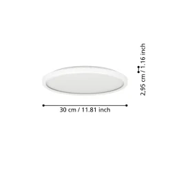 Rovito z eglo plafoniera da bagno tonda bianca led rgb 2700k a 6500k ip44