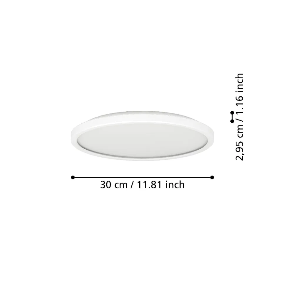 Rovito z eglo plafoniera da bagno tonda bianca led rgb 2700k a 6500k ip44
