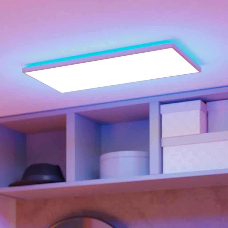 Rovito z eglo plafoniera da bagno rettangolare led rgb 2700k a 6500k ip44