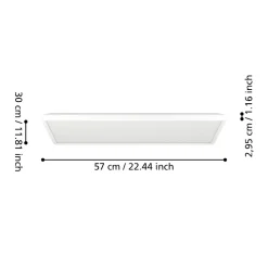 Rovito z eglo plafoniera da bagno rettangolare led rgb 2700k a 6500k ip44