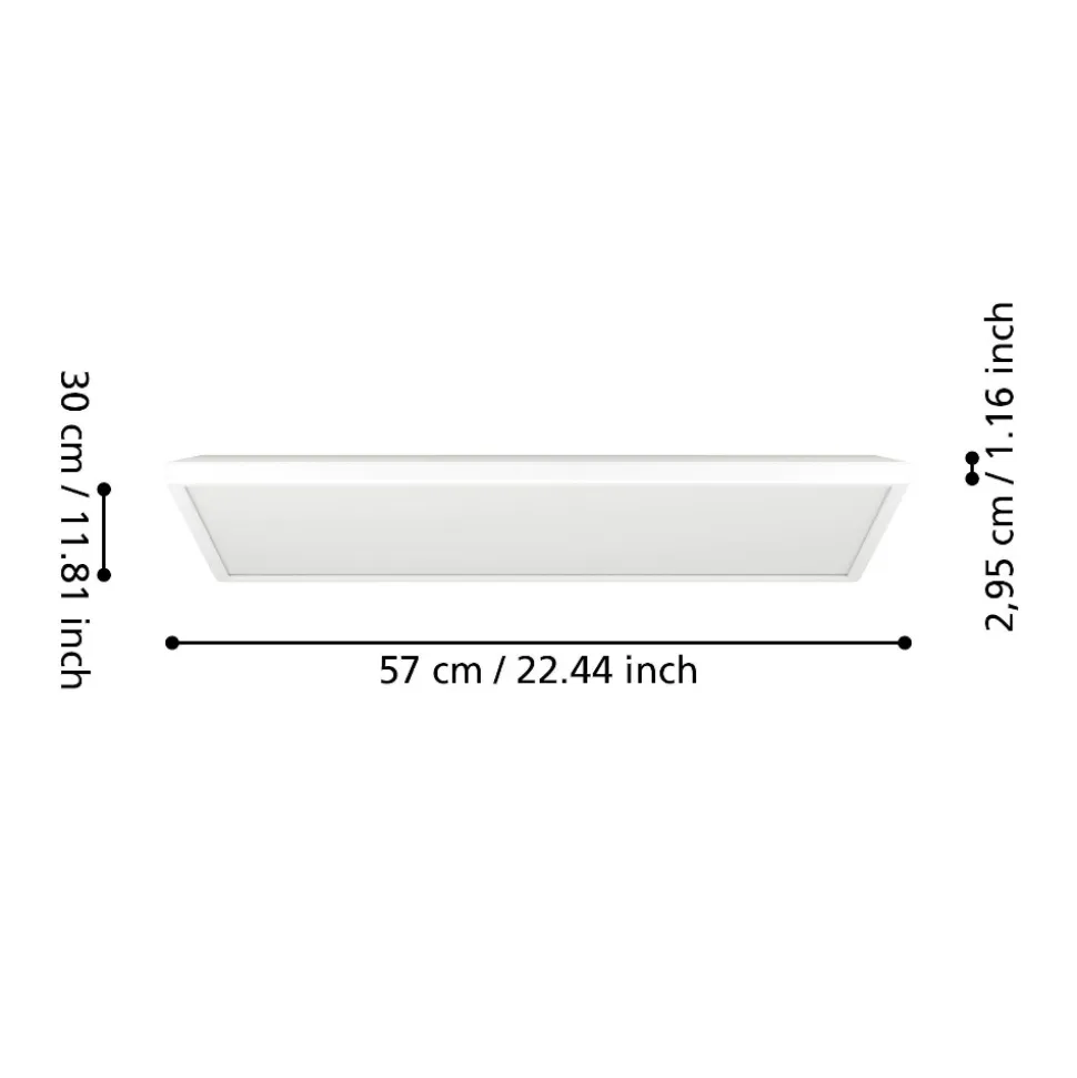 Rovito z eglo plafoniera da bagno rettangolare led rgb 2700k a 6500k ip44