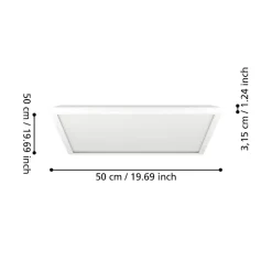 Rovito z eglo plafoniera quadrata da bagno led rgb 2700k a 6500k ip44