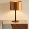 Saganto eglo lampada da tavolo moderna marrone paralume colore rame
