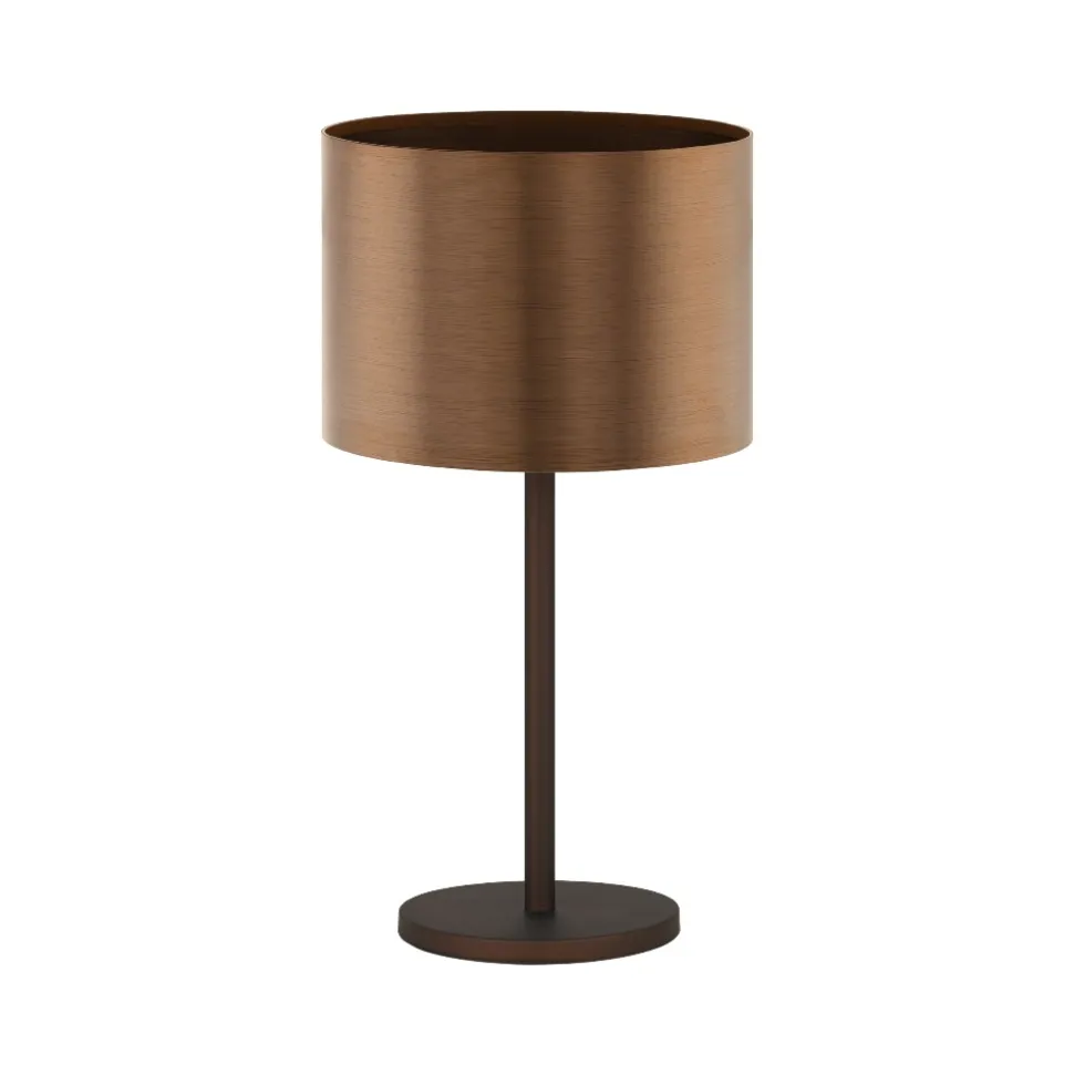 Saganto eglo lampada da tavolo moderna marrone paralume colore rame