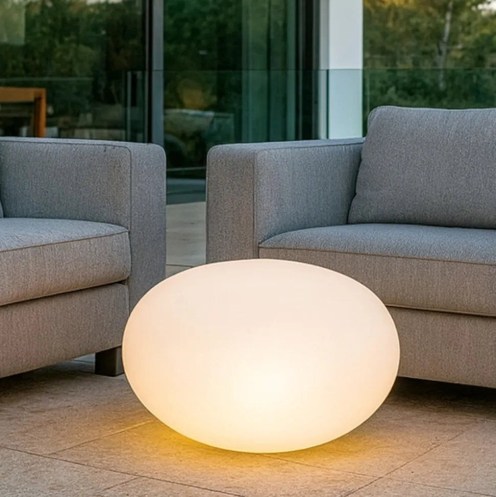 Sasso pt1 d25 lampada da terra per giardino esterno bianca ip44 ideal lux