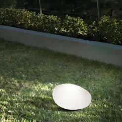 Sasso pt1 d25 lampada da terra per giardino esterno bianca ip44 ideal lux