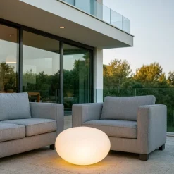 Sasso pt1 d25 lampada da terra per giardino esterno bianca ip44 ideal lux