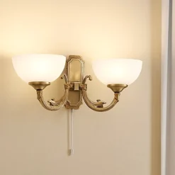 Savoy eglo applique da parete stile classico 2 luci