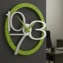 Scarlett orologio da parete design moderno legno verde mela - grigio