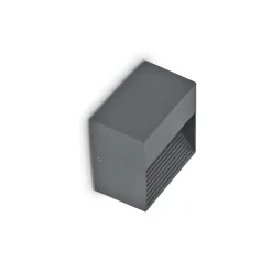 Segnapasso a parete led per esterni ideal lux down antracite ip44 quadrato senza incasso