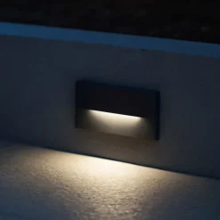 Segnapasso a parete per esterno led 4w 4000k rettangolare grafite