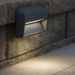 Segnapasso a parete per esterno grafite rettangolare led 13w 3000k