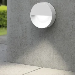 Segnapasso a parete per esterno rotondo bianco led 6w 4000k