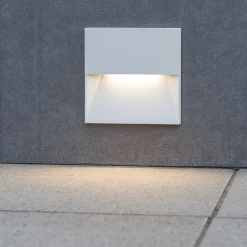 Segnapasso bianco da esterno led 8w 3000k da incasso a parete