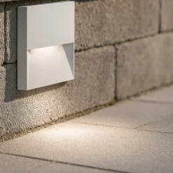Segnapasso bianco da esterno per incasso a parete led 8w 4000k