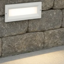 Segnapasso bianco da incasso a parete per esterno led 12w 4000k ip65