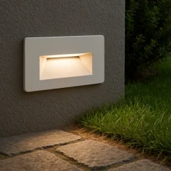 Segnapasso bianco da incasso per esterno led 1.5w 3000k