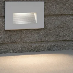 Segnapasso da esterno a incasso a parete bianco led 3w 3000k