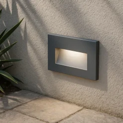Segnapasso da esterno a incasso a parete grafite led 3w 3000k