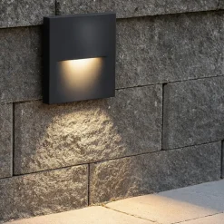 Segnapasso da esterno a parete led 3w 3000k quadrato grafite