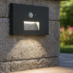 Segnapasso da esterno grafite led 3w cct incasso a parete con sensore crepuscolare